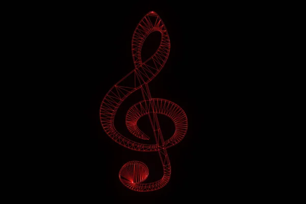3D музична нотатка у стилі голограми кадру . — стокове фото