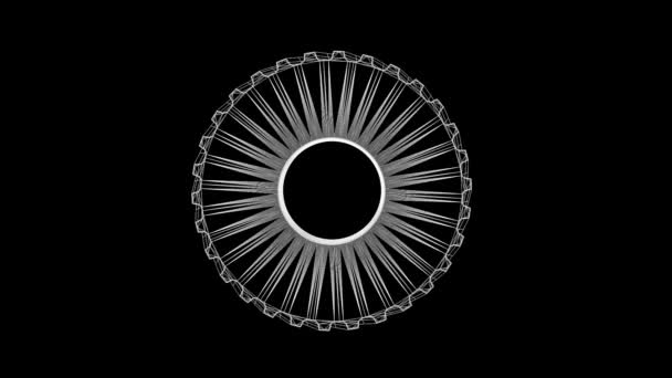 Cogwheel Gear in Hologram Wireframe Style (en inglés). Niza 3D Rendering — Vídeos de Stock