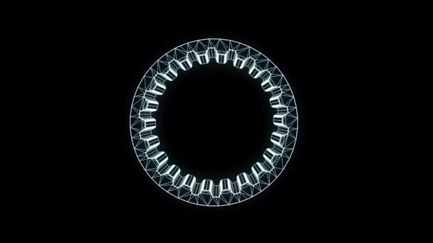 Engrenagem do Cogwheel no estilo do wireframe do holograma. Boa renderização 3D — Vídeo de Stock