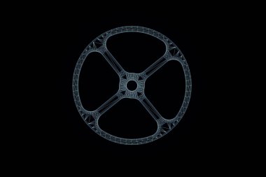 Dişli Dişli Hologram tel kafes tarzı. Güzel 3d render