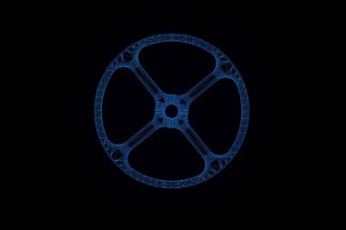 Dişli Dişli Hologram tel kafes tarzı. Güzel 3d render