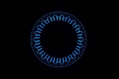 Dişli Dişli Hologram tel kafes tarzı. Güzel 3d render