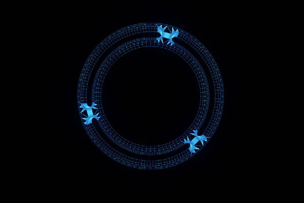 Kugghjulet redskap i hologrammet Wireframe stil. Fina 3d-Rendering — Stockfoto