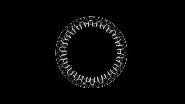 命运的齿轮齿轮在全息图线框风格。漂亮的 3d 渲染 — 图库视频影像