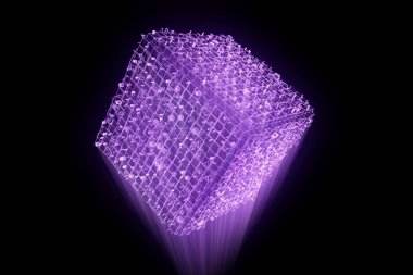Tel Çerçeve hologramı stil öğe soyut şekli. Güzel 3d render