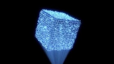 Tel Çerçeve hologramı stil öğe soyut şekli. Güzel 3d render