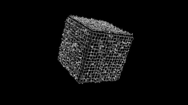 Élément de forme abstrait dans le style d'hologramme de Wireframe. Belle rendu 3D — Video