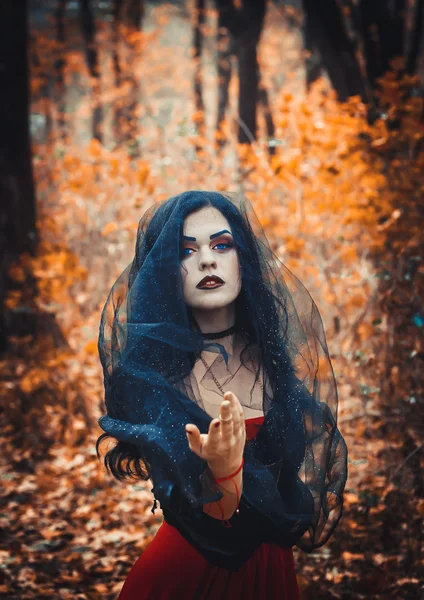 Hermosa chica en la imagen de la bruja —  Fotos de Stock