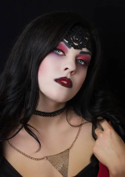 Het beeld van de heks. Heks. Viering. Make-up heksen. — Stockfoto