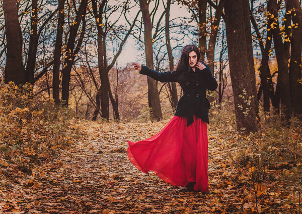 The image of a witch on Halloween, witches makeup