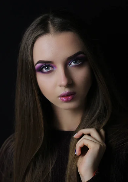 Profesionální make-up. Portrét dívky. — Stock fotografie