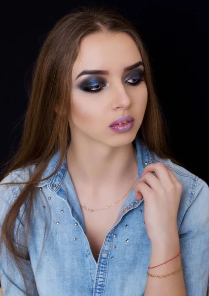 Profesionální make-up na modelu velké oči — Stock fotografie