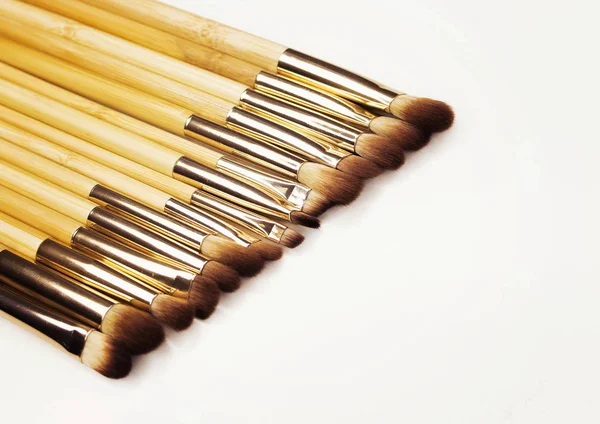 Brushes for make-up bamboo — Stock Photo, Image