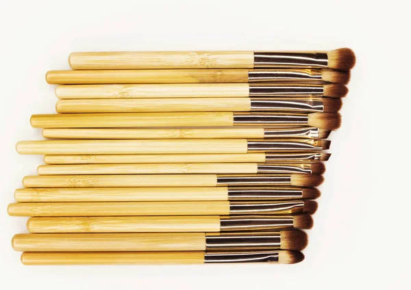 Pinsel für Make-up Bambus — Stockfoto
