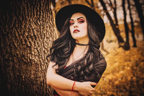 A imagem de uma bruxa para o Halloween . — Fotografia de Stock