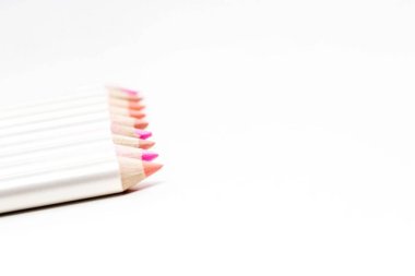 Kalemler için farklı renk beyaz dudaklar.