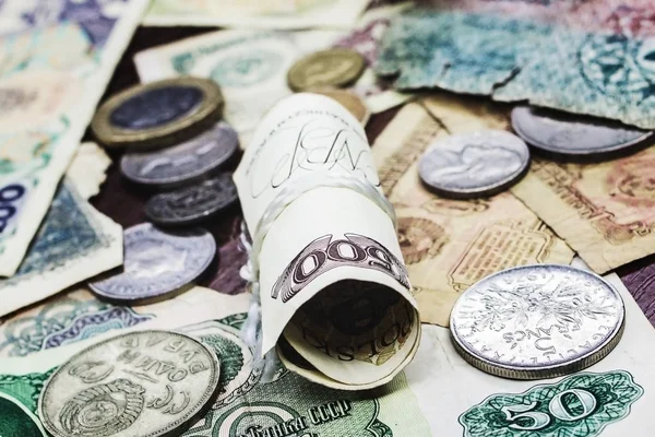 El dinero antiguo de diferentes países — Foto de Stock