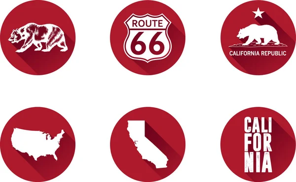 California düz Icon Set