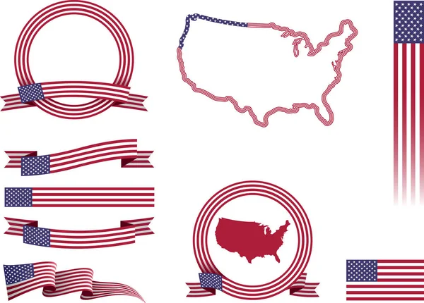 Estados Unidos Banner Set — Vector de stock