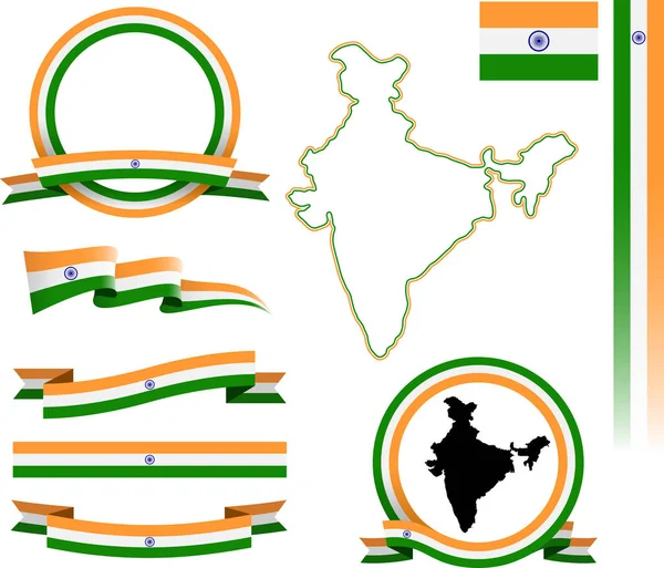 Set banner india — Vettoriale Stock