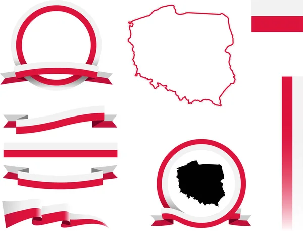 Zestaw Banner Polska — Wektor stockowy