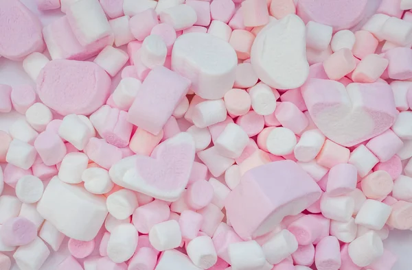 Bunte verschiedene Marshmallows Hintergrund — Stockfoto