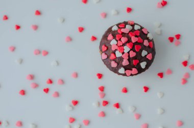 Küçük kalpler ile cupcakes