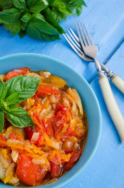 İtalyan peperonata: kavrulmuş dolmalık biber