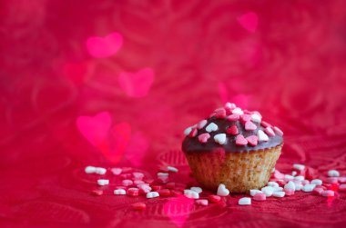 Küçük kalpler ile cupcakes