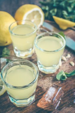 İtalyan geleneksel likör limoncello limonlu