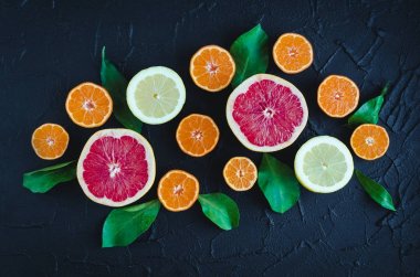 Karışık narenciye arka plan