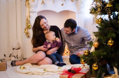 Mutlu aile Noel zamanında