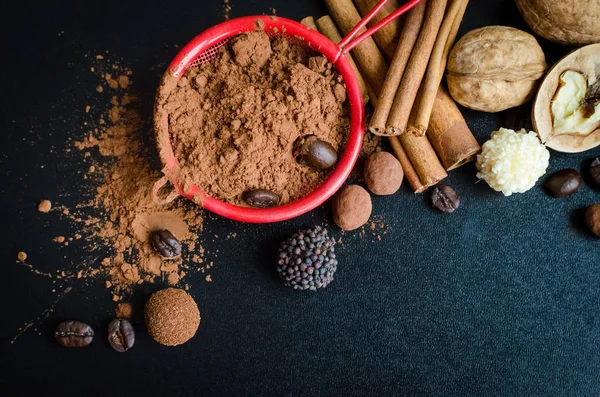 Cocoa powder with cinnamon — Stock Photo, Image