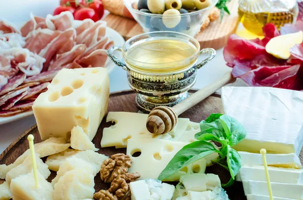 Table full of mediterranean appetizers — Stock Photo, Image