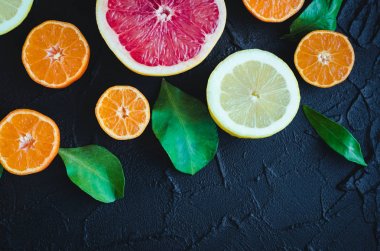 Karışık narenciye arka plan