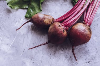 Beton arka planda genç pancarlar