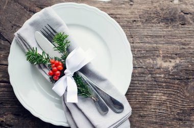 Noel yemeği için Festival yer ayarı