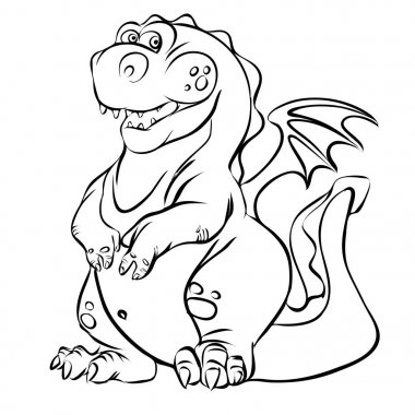 Karikatür ejderha hat sanat vektör çizim