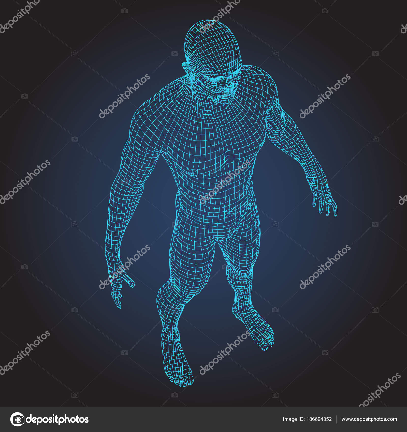 Download Vector: wireframe human body | 3D wire frame human body ...