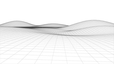 Soyut vektör tel çerçeve manzara arka plan
