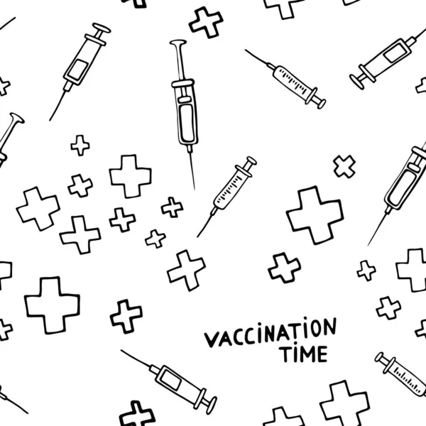 Απρόσκοπτη ιατρική μορφή Χρόνος για τον εμβολιασμό — Διανυσματικό Αρχείο