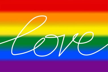 Bulanık Lgbt Gurur Bayrağı Çizgi Sanatı Aşk Yazıyor