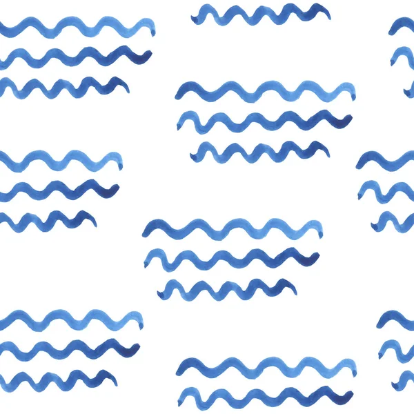 Watercolor seamless vector wave pattern — Stock Vector