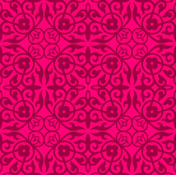 Patrón de ornamento rosa vector sin costuras — Vector de stock