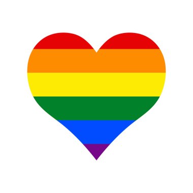 Symmetric rainbow color vector heart