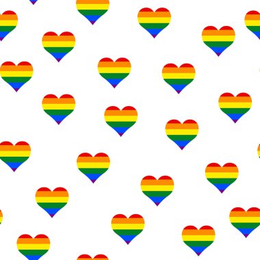 Kusursuz gökkuşağı Kalpli vektör deseni