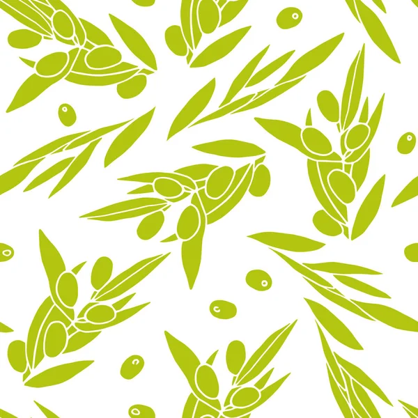 Modèle sans couture Olives sur fond blanc — Image vectorielle