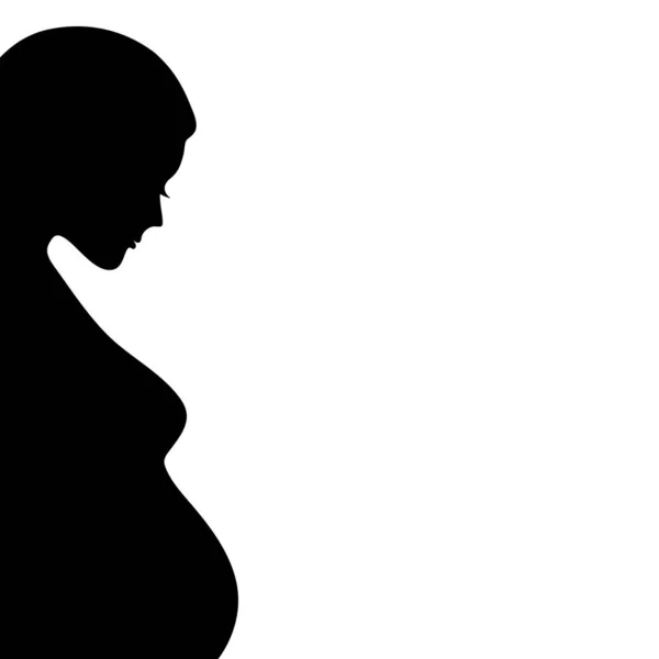 Vector silhouette of a pregnant woman — Stock Vector