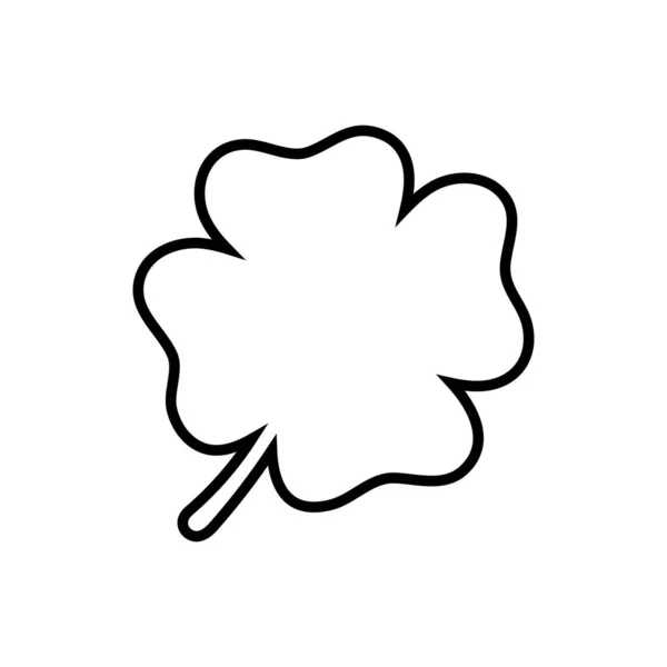 Umriss 4 Blätter Klee isoliert auf weißem Hintergrund — Stockvektor