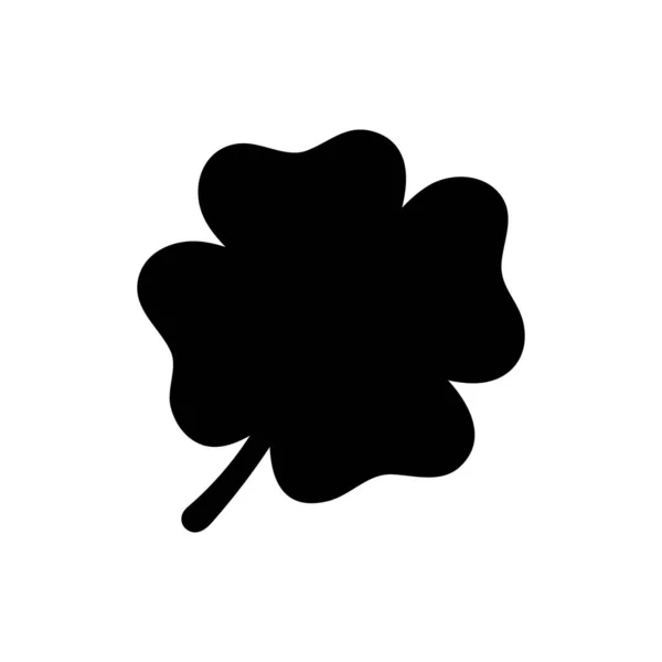 Trébol Icono Glifo Negro Aislado Sobre Fondo Blanco Icono Planta — Vector de stock